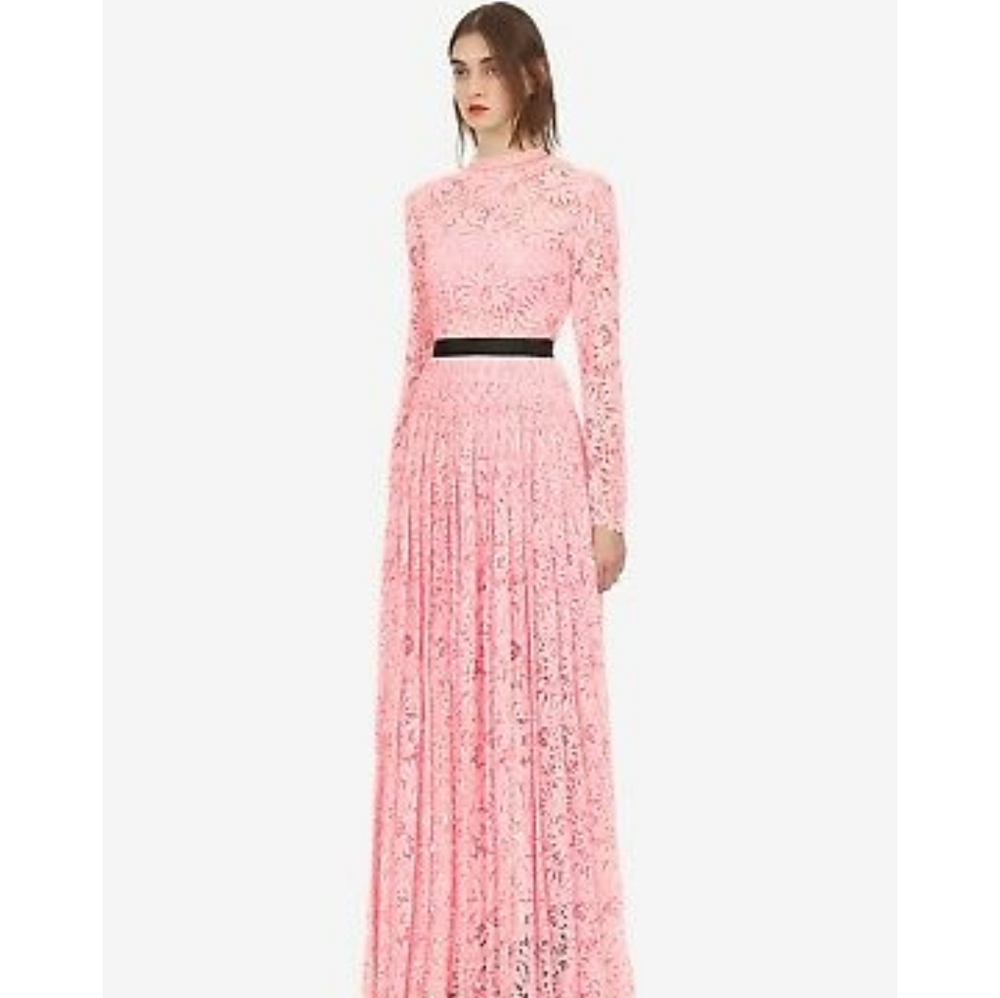 Self portrait pink floral lace maxi dress UK 10